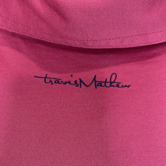 Travis Matthew Men's Golf Featherweight Pocket Polo T-Shirt Salmon Red Classic M - Picture 7 of 13